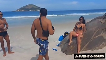 Two Black Individuals Engage In Excessive Sexual Activity After A Photoshoot On A Nude Beach