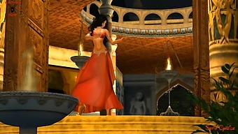 Belly Dancer In Red Belly Fantasy