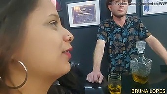 Bruna And Manuh Cortez Have Sex With Barman Malvadinho, Who Struggles To Handle Her Three Large Breasts And Seeks Assistance From Malvadao